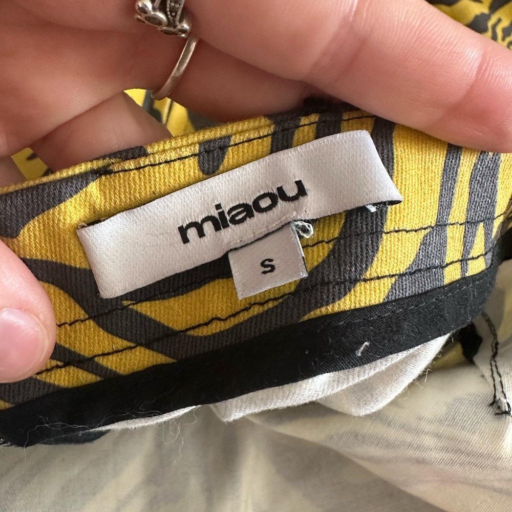 MIAOU Lotte Dress in Yellow Zebra Print designer Y2K 90’s vibe animal print sz S - Picture 6 of 8